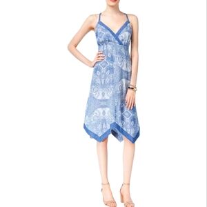 International Concepts INC Blue Denim Handkerch Paisley Dress Size 10 NWT